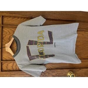 Vintage Florida Striped Single Stitch T Shirt Medium M Cocoa Beach Airwaves USA